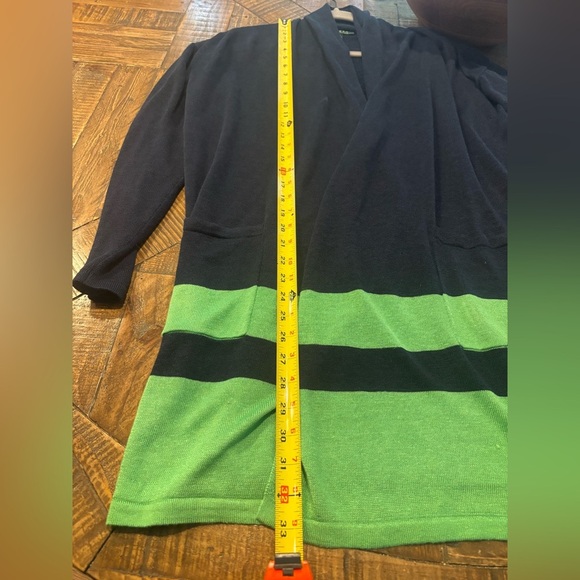 Lauren Ralph Lauren Linen Blend Border Stripe Cardigan
Navy/Green Size Medium - Picture 15 of 16